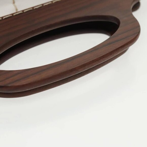 PRADA Canapalage Hand Bag Canvas White Silver 1BG350 Auth 101308SV - Picture 8 of 15